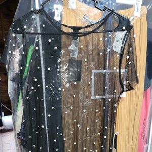 Forever21 Black Mesh Dress sz M